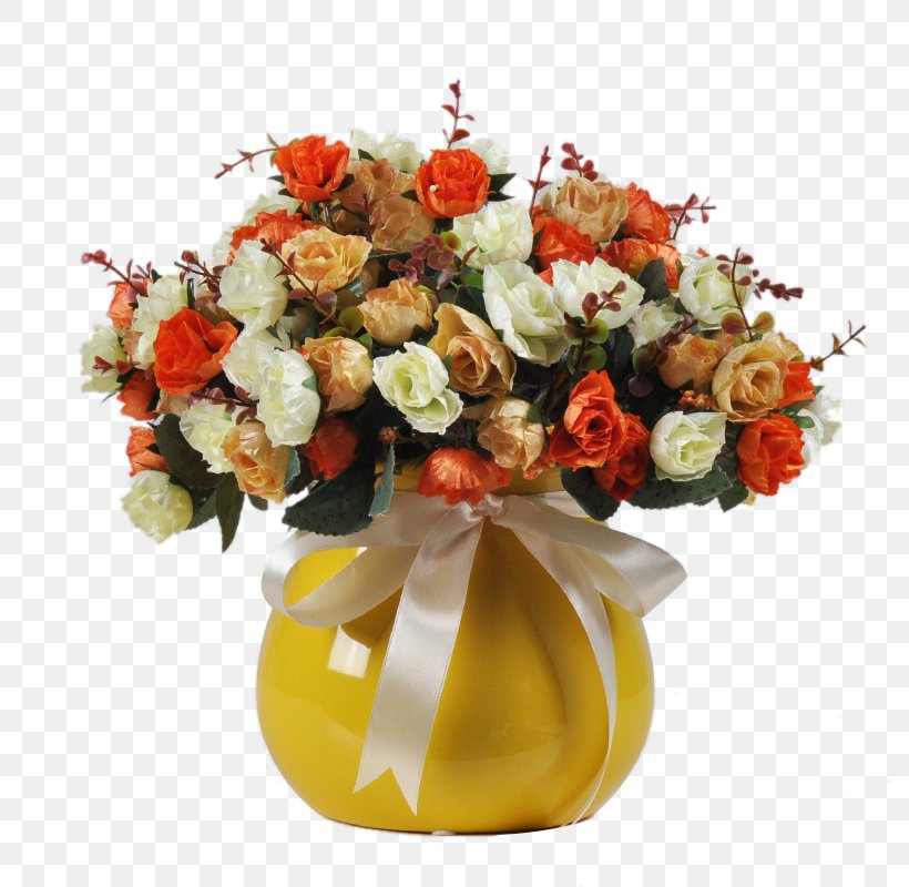 Beach Rose Yellow Vase Flower, PNG, 800x800px, Beach Rose, Artificial Flower, Centrepiece, Cut Flowers, Designer Download Free