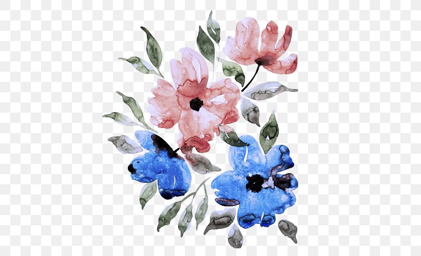 Flower Blue Plant Petal Watercolor Paint, PNG, 500x500px, Flower, Anemone, Blue, Branch, Cut Flowers Download Free
