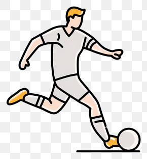 Minimal Soccer Player Kicking PNG