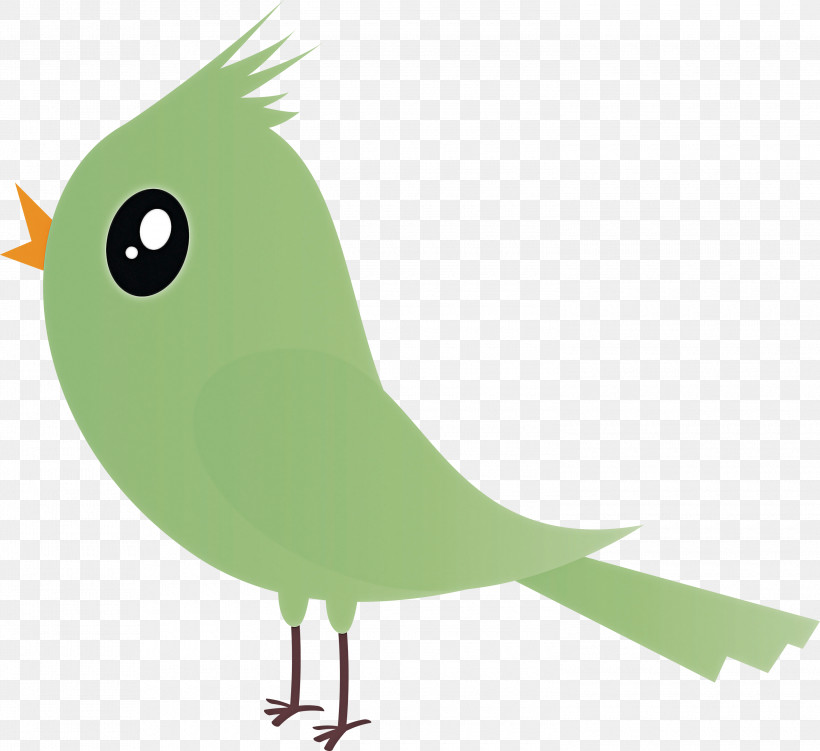 Bird Green Beak Parrot Cartoon, PNG, 3000x2750px, Cartoon Bird, Beak, Bird, Cartoon, Cute Bird Download Free