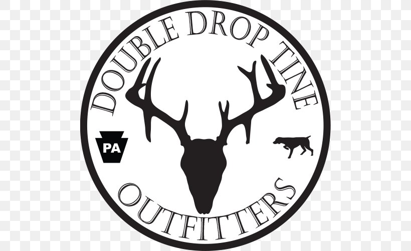 Deer Logo Outfitter Clip Art Hunting, PNG, 500x500px, Deer, Antler, Area, Black And White, Brand Download Free