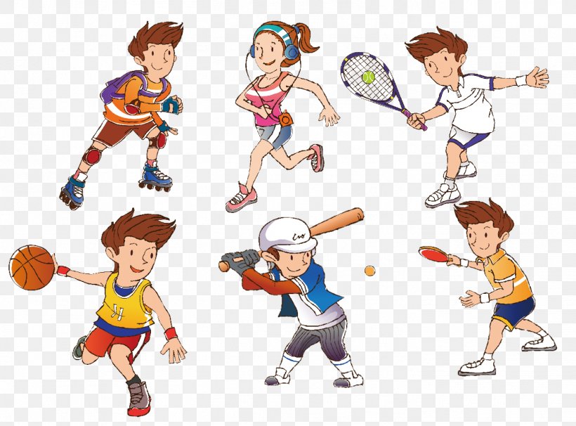 Cartoon Sport Athlete Clip Art, PNG, 1404x1038px, Watercolor, Cartoon, Flower, Frame, Heart Download Free