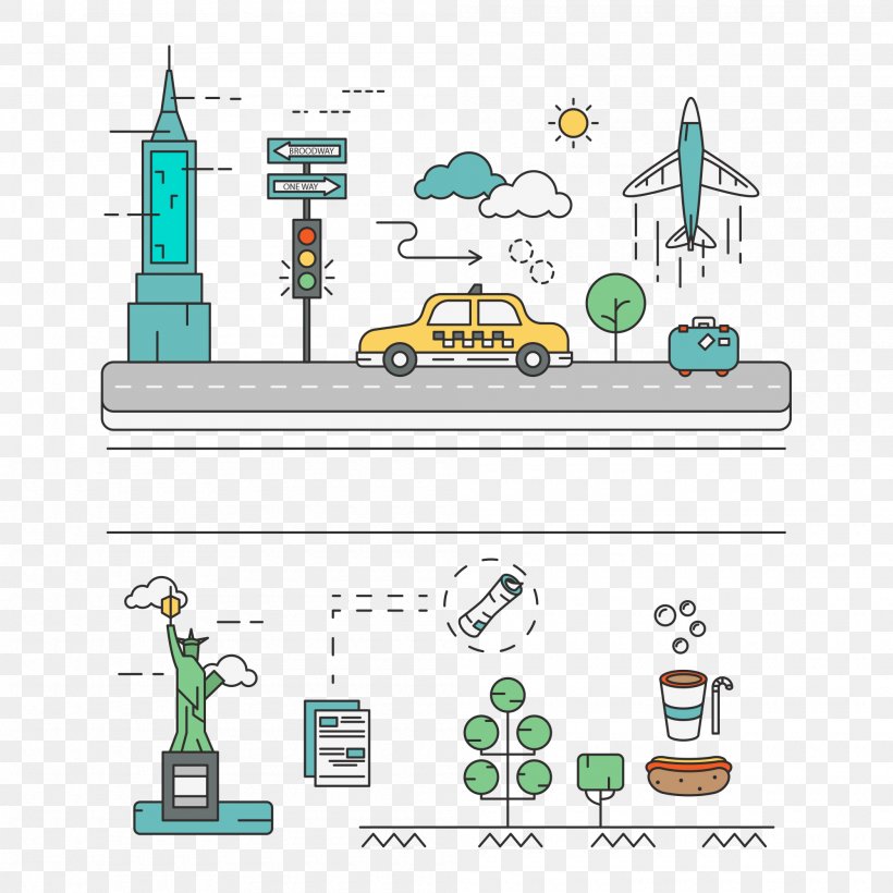 Paris New York City Image Illustration Tourism, PNG, 2000x2000px, 2018, Paris, Area, Cartoon, Diagram Download Free