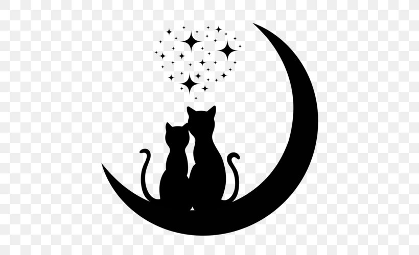Cat Kitten Silhouette Drawing, PNG, 500x500px, Cat, Black, Black And White, Black Cat, Carnivoran Download Free