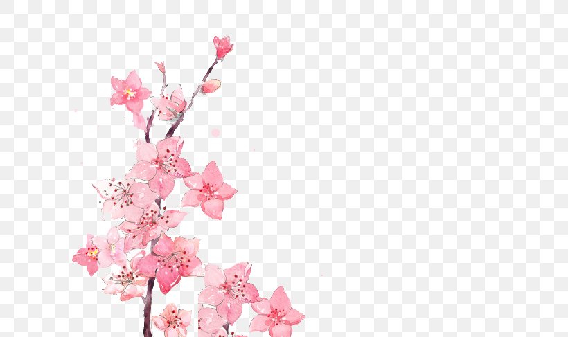 Watercolor Painting Flower, PNG, 650x487px, Watercolor Painting, Blossom, Cherry Blossom, Color, Drawing Download Free