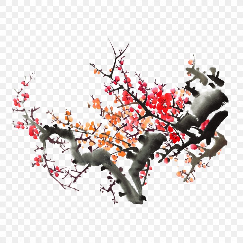 Chinese Painting, PNG, 1000x1000px, Chinese Painting, Art, Blossom, Branch, Cherry Blossom Download Free