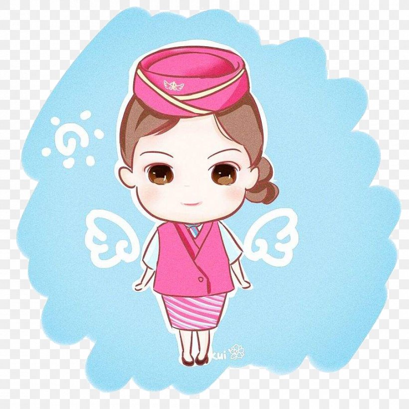 Comics Cartoon Flight Attendant U0e01u0e32u0e23u0e4cu0e15u0e39u0e19u0e0du0e35u0e48u0e1bu0e38u0e48u0e19 Illustration, PNG, 900x900px, Watercolor, Cartoon, Flower, Frame, Heart Download Free