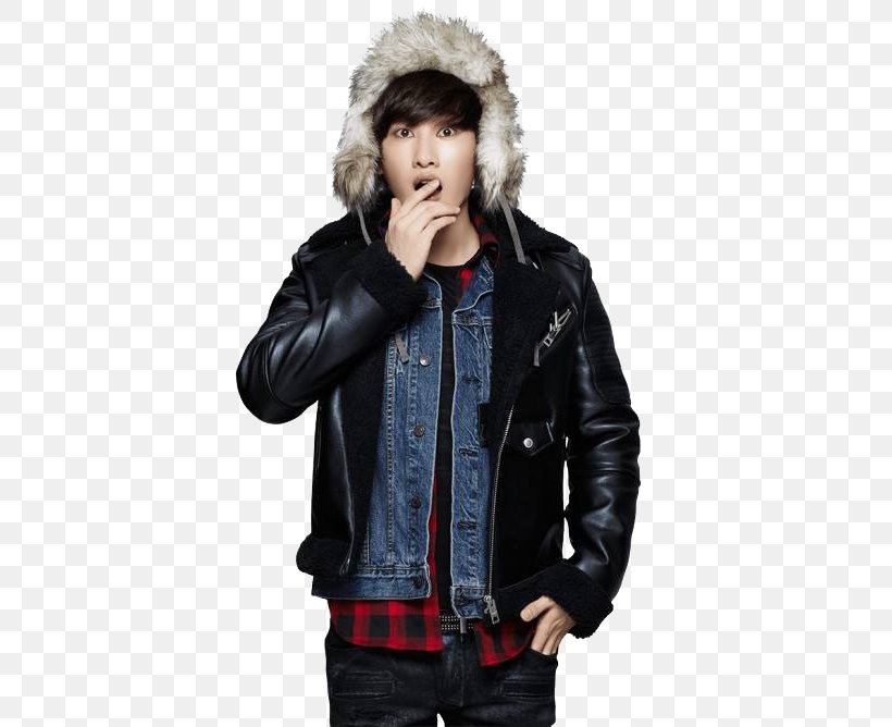 Leather Jacket Super Junior-D&E Fur Clothing, PNG, 440x668px, Leather Jacket, Clothing, Coat, Eunhyuk, Fur Download Free