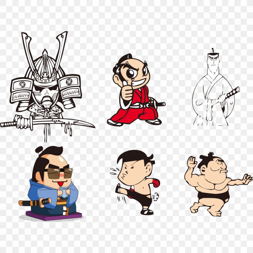 Samurai Clip Art, PNG, 1000x1000px, Samurai, Area, Bushi, Cartoon, Character Download Free