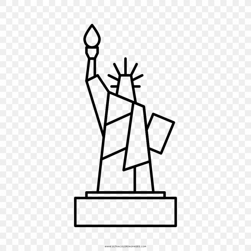 Statue Of Liberty Drawing Line Art, PNG, 1000x1000px, Statue Of Liberty, Area, Arm, Art, Artwork Download Free