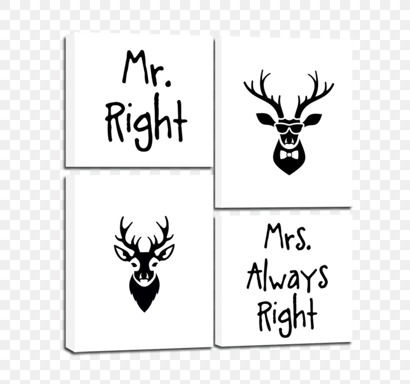 Canvas Mrs. Painting Mr. Reindeer, PNG, 683x768px, Canvas, Antler, Area, Art, Black And White Download Free