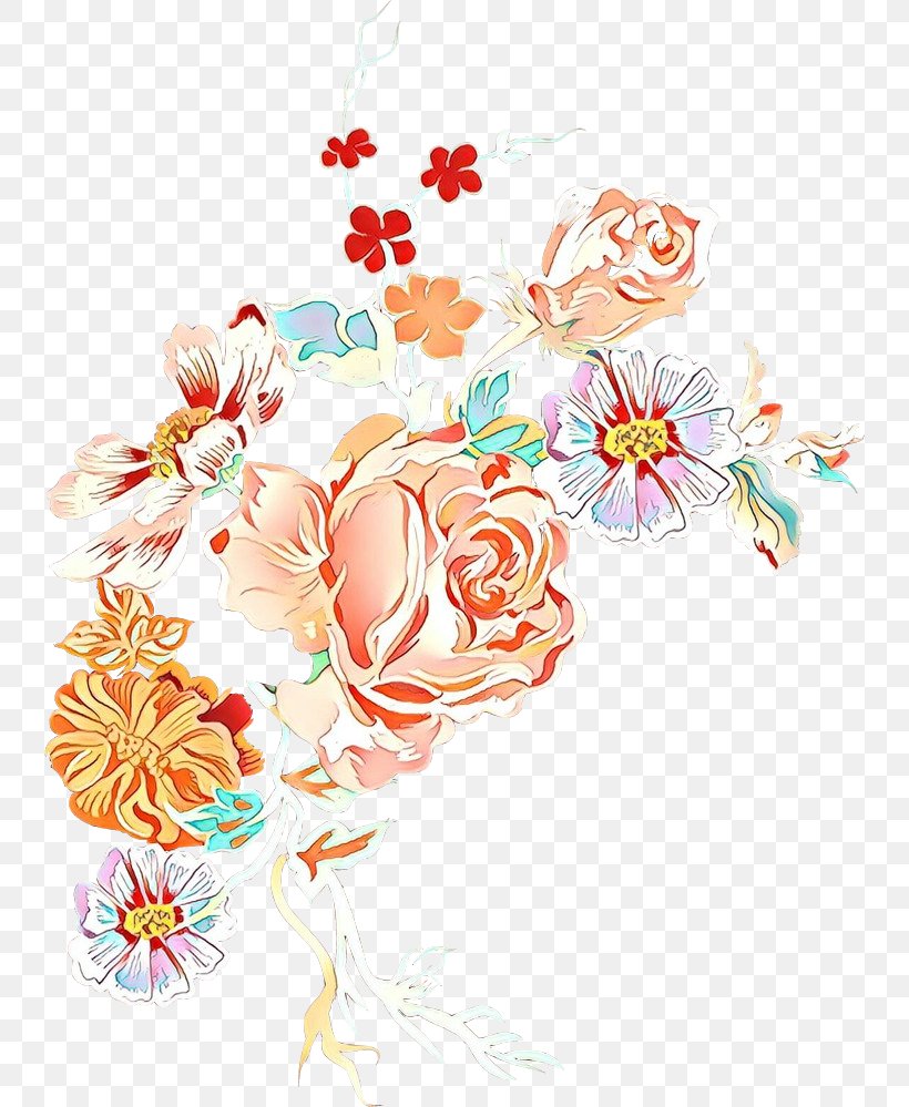 Floral Design, PNG, 740x999px, Cartoon, Cut Flowers, Floral Design, Flower, Ornament Download Free