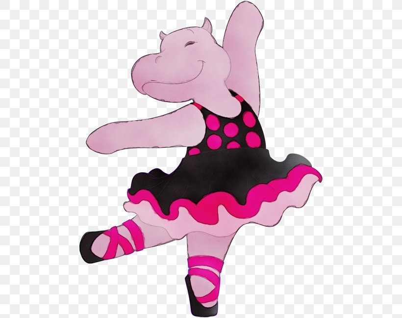 Pink Cartoon Clip Art Footwear Fictional Character, PNG, 500x648px, Watercolor, Cartoon, Fictional Character, Footwear, Paint Download Free