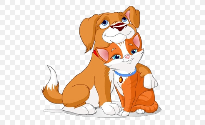 Puppy Kitten Dog–cat Relationship Dog–cat Relationship, PNG, 500x500px, Puppy, Big Cats, Carnivoran, Cartoon, Cat Download Free