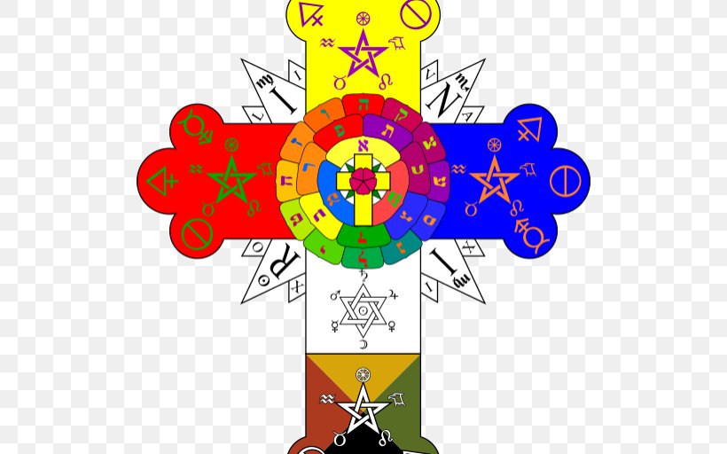 Rose Cross Hermetic Order Of The Golden Dawn Rosicrucianism Christian Cross Scientology Cross, PNG, 512x512px, Rose Cross, Area, Christian Cross, Christian Rosenkreuz, Cross Download Free