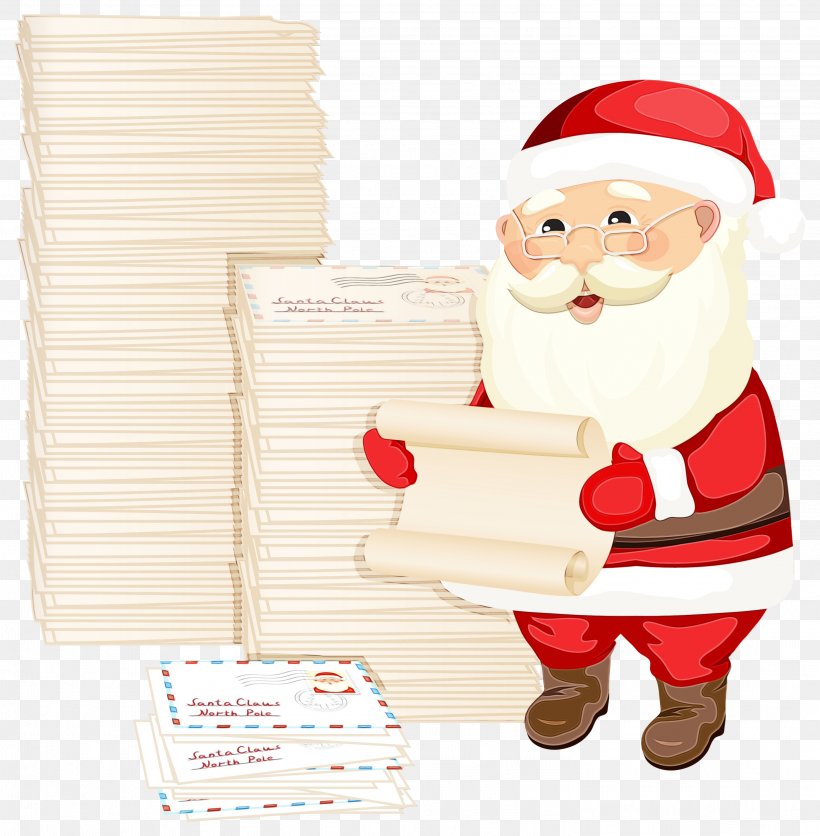 Santa Claus Cartoon, PNG, 2941x3000px, Watercolor, Cartoon, Christmas, Package Delivery, Paint Download Free