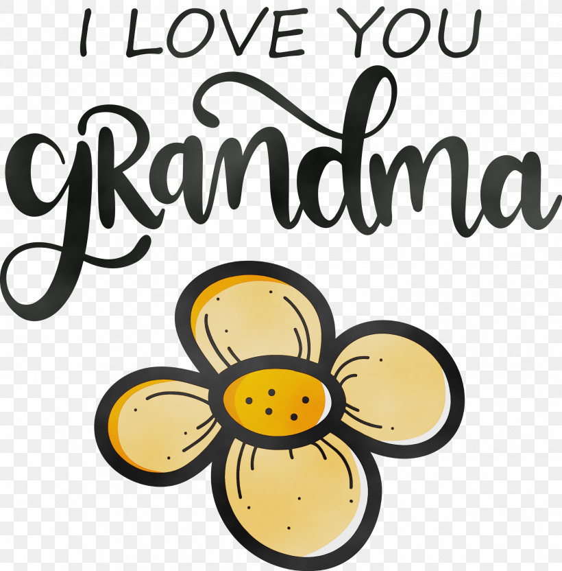 Smiley Cartoon Smile Happiness Yellow, PNG, 2954x3000px, Grandmothers Day, Cartoon, Flower, Geometry, Grandma Download Free