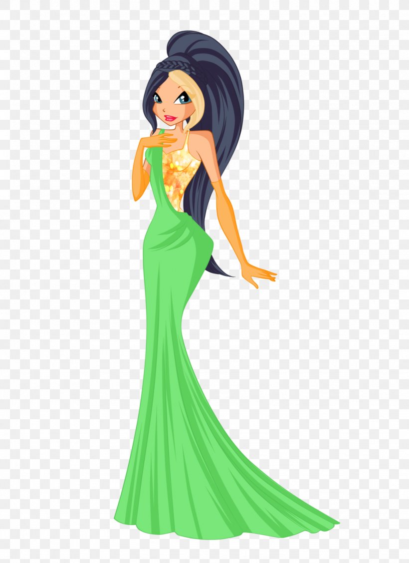 Green Gown Fashion Design Barbie, PNG, 1024x1409px, Green, Animated Cartoon, Barbie, Character, Costume Download Free