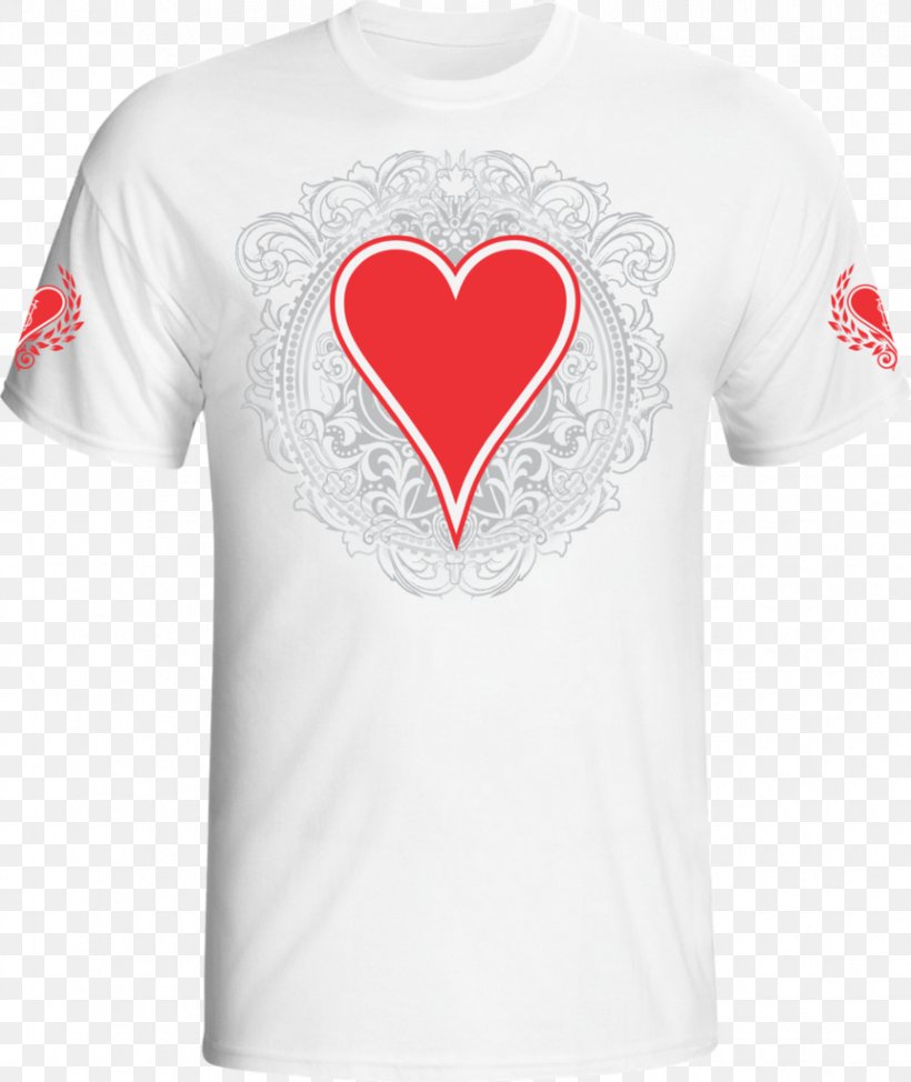 T-shirt White Red Sleeve, PNG, 862x1024px, Watercolor, Cartoon, Flower, Frame, Heart Download Free