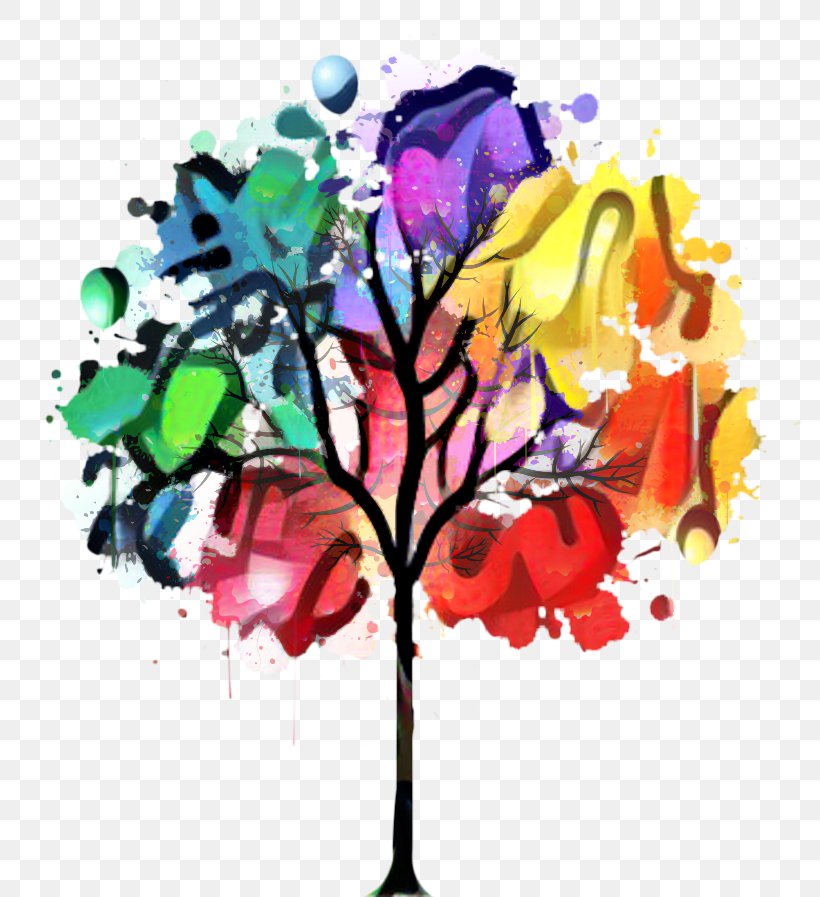 Watercolor Flower Background, PNG, 785x897px, Tree, Branch, Flower, Paint, Pixers Download Free