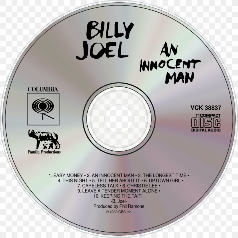 Compact Disc An Innocent Man Disk Image, PNG, 1000x1000px, Compact Disc, Billy Joel, Brand, Data Storage Device, Disk Image Download Free