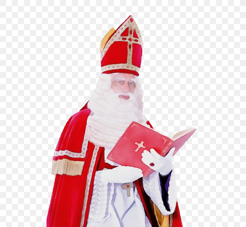 Santa Claus, PNG, 509x757px, Watercolor, Bishop, Clergy, Cope, Costume Download Free