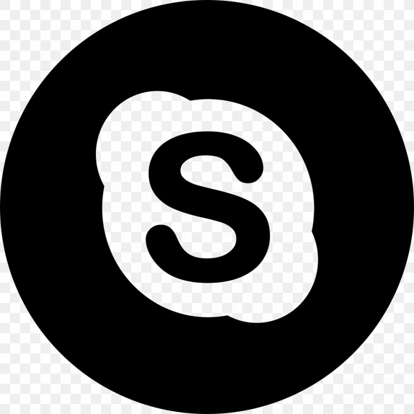 Skype Clip Art Social Media, PNG, 980x980px, Skype, Black And White, Brand, Logo, Social Media Download Free