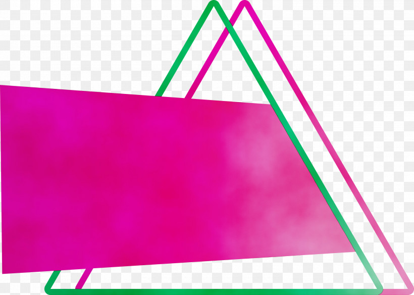 Pink Magenta Line Triangle Triangle, PNG, 3000x2138px, Watercolor, Construction Paper, Line, Magenta, Paint Download Free