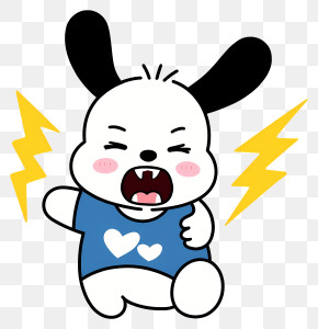 Sanrio Pochacco - Angry Cartoon Dog With Lightning PNG
