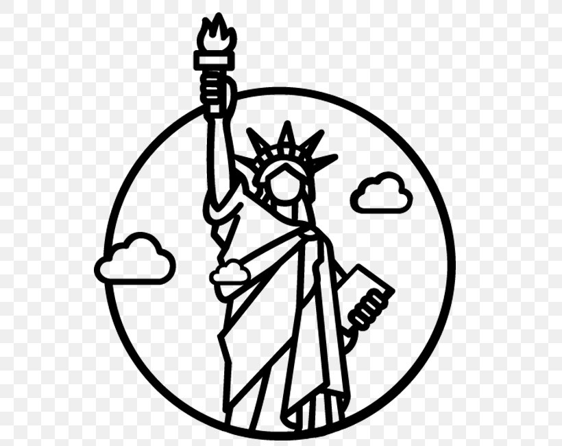 Statue Of Liberty, PNG, 655x650px, Statue Of Liberty, Area, Art, Artwork, Black And White Download Free