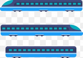 Lovely Blue Metro Train Vector - Train Rapid Transit Rail Transport PNG
