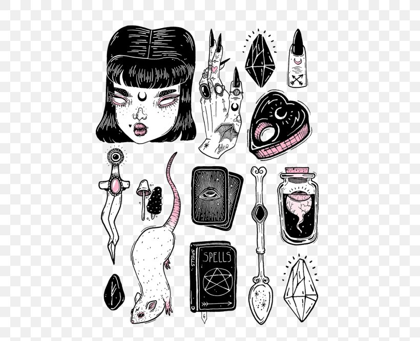 Witchcraft Paper Sticker Drawing Book Of Shadows, PNG, 500x667px, Watercolor, Cartoon, Flower, Frame, Heart Download Free