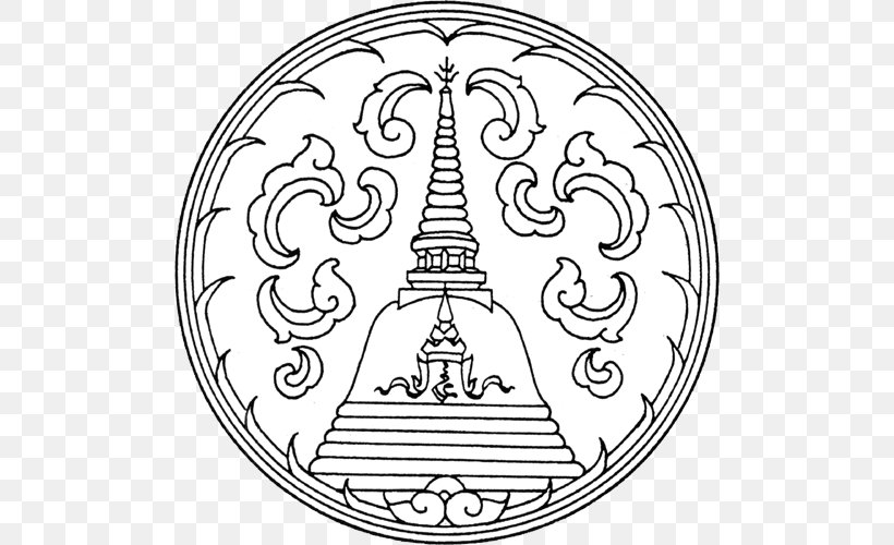 Phra Pathommachedi Suphan Buri Province Seals Of The Provinces Of Thailand Stupa, PNG, 500x500px, Phra Pathommachedi, Area, Art, Black And White, Buddhism Download Free