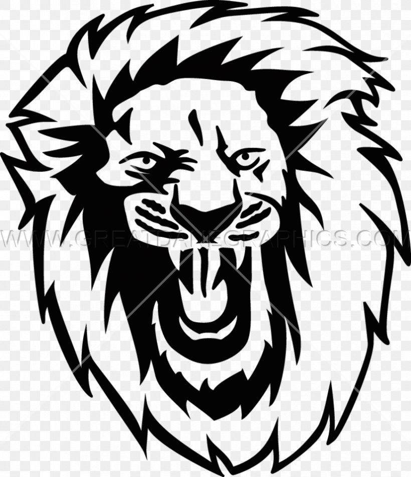 Lion Roar Printed T-shirt Clip Art, PNG, 825x958px, Lion, Art, Artwork, Big Cats, Black And White Download Free