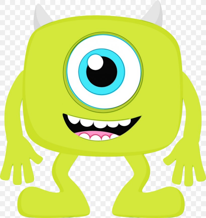 Green Cartoon Clip Art Yellow Smile, PNG, 900x952px, Watercolor, Cartoon, Fictional Character, Green, Paint Download Free