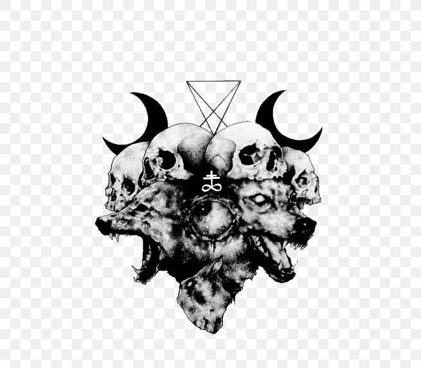 Satanism Gray Wolf Tattoo Drawing, PNG, 500x716px, Satanism, Art, Black And White, Bone, Devil Download Free