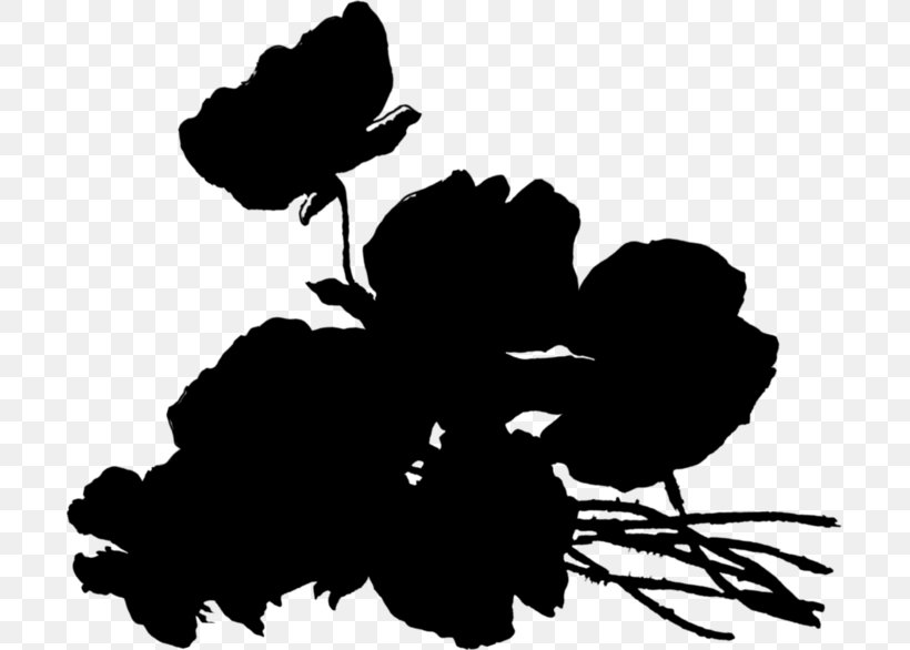 Clip Art Flowering Plant Silhouette Leaf, PNG, 699x586px, Flower, Black, Black M, Blackandwhite, Botany Download Free