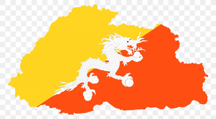 Flag Of Bhutan National Flag Flags Of Asia, PNG, 1000x554px, Bhutan, Art, Carnivoran, Druk, Fictional Character Download Free