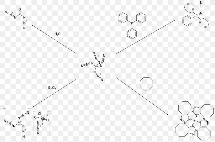 Tetraazidomethane Chemistry Clip Art, PNG, 1400x926px, Tetraazidomethane, Angewandte Chemie, Area, Azide, Black And White Download Free