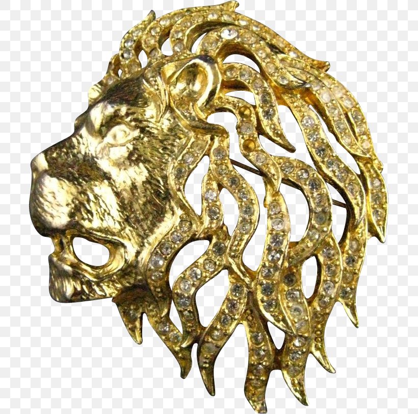 Lion Brooch Gold Jewellery Imitation Gemstones & Rhinestones, PNG, 811x811px, Lion, Bracelet, Brass, Brooch, Gold Download Free