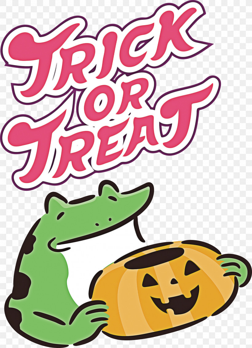 TRICK OR TREAT Happy Halloween, PNG, 2174x2999px, Trick Or Treat, Biology, Cartoon, Frogs, Green Download Free