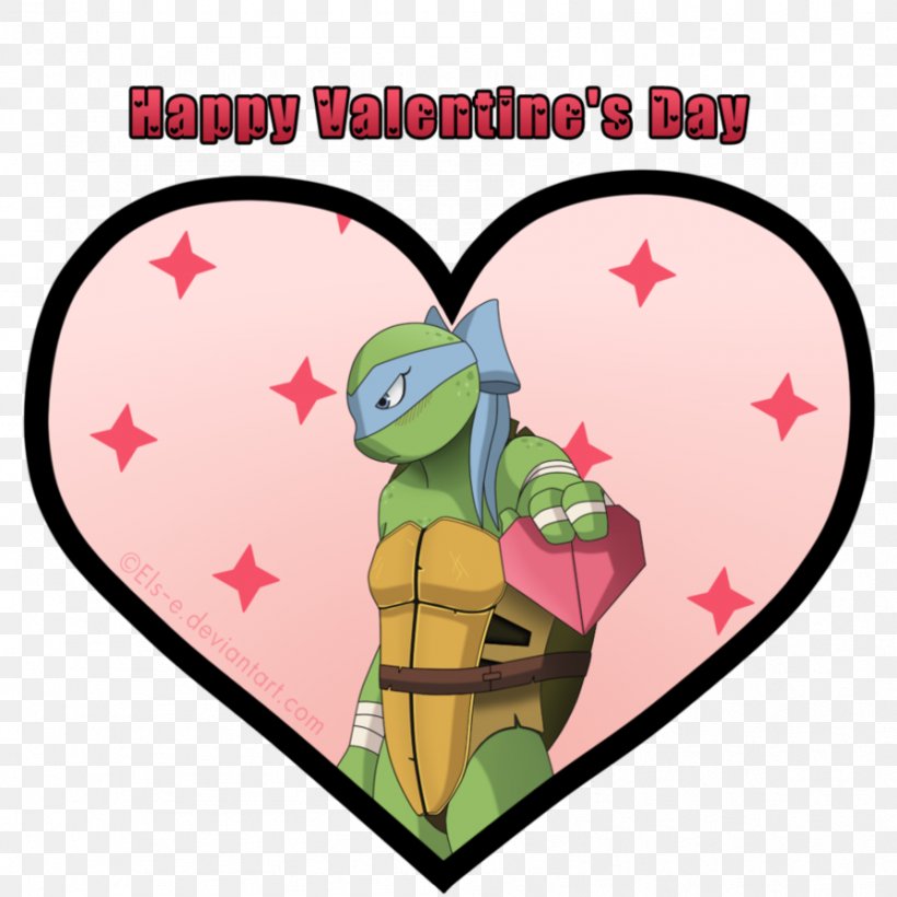 Teenage Mutant Ninja Turtles Leonardo Valentine's Day Mutants In Fiction, PNG, 894x894px, Watercolor, Cartoon, Flower, Frame, Heart Download Free