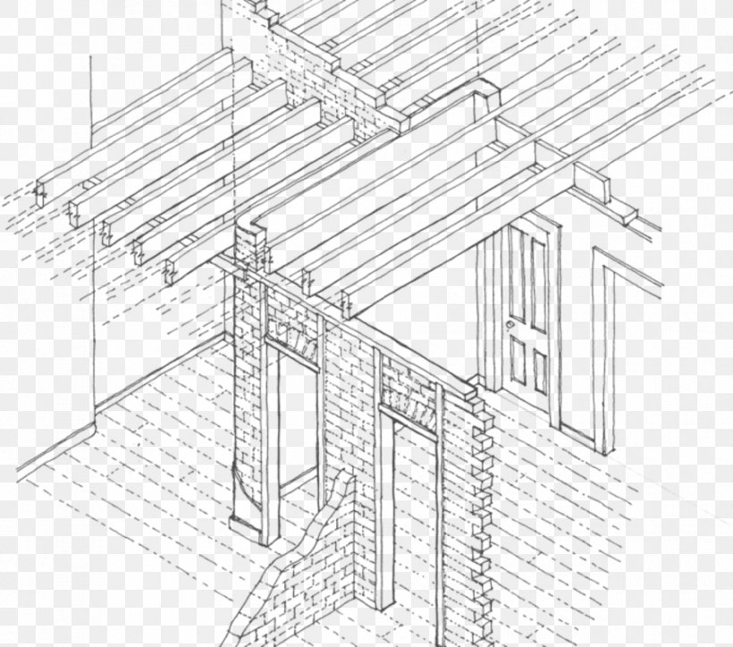 Roof Load-bearing Wall Joist Building, PNG, 905x800px, Roof, Architecture, Artwork, Black And White, Brick Download Free