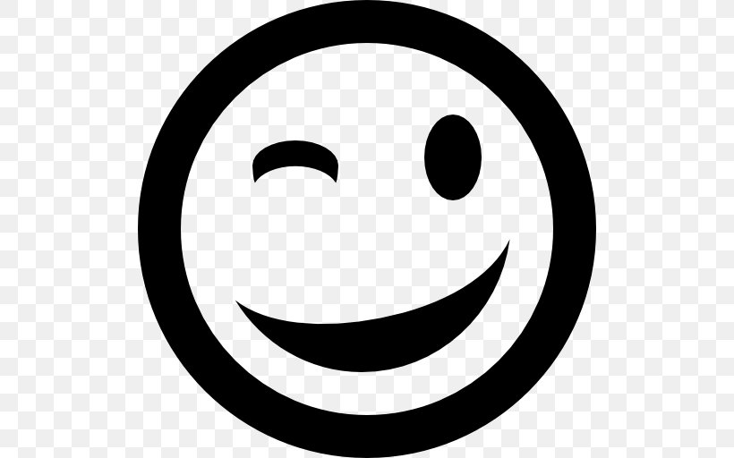 Smiley Emoticon Wink Clip Art, PNG, 512x512px, Smiley, Avatar, Black And White, Emoticon, Emotion Download Free