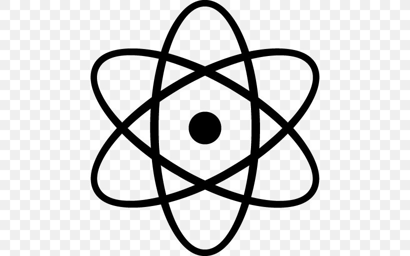 Atom Symbol, PNG, 512x512px, Atom, Black, Black And White, Line Art, Logo Download Free