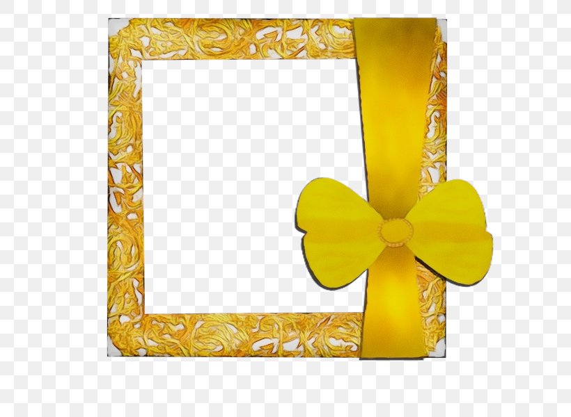 Yellow Ribbon, PNG, 600x600px, Picture Frames, Rectangle, Ribbon, Yellow Download Free