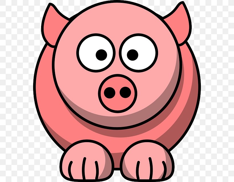 Domestic Pig Cartoon Clip Art, PNG, 588x640px, Domestic Pig, Animal, Area, Artwork, Cartoon Download Free