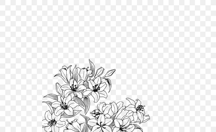 Drawing Black And White Flower Floral Design, PNG, 500x500px, Drawing, Area, Art, Art Museum, Artwork Download Free