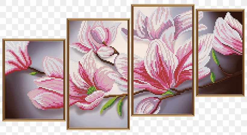 Bead Embroidery Cross-stitch Triptych, PNG, 913x500px, Bead Embroidery, Aida Cloth, Art, Artikel, Bead Download Free