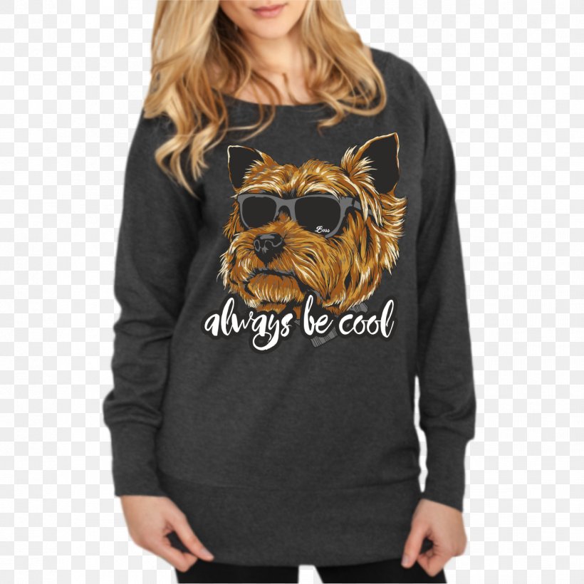 Hoodie Yorkshire Terrier T-shirt Bluza Sweater, PNG, 1301x1301px, Hoodie, Be Cool, Black, Bluza, Color Download Free